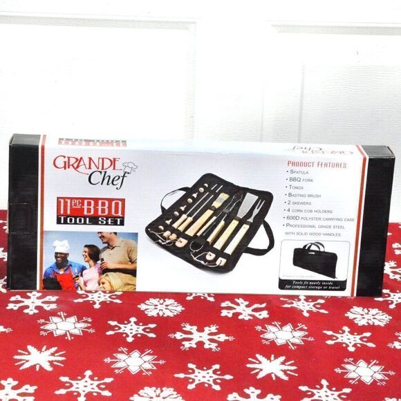 Grande Chef 11 pc BBQ Tool Set in Polyester Carrying Case New - Picture 2 of 3